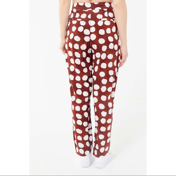Urban Outfitters Red Uo Dara Pleated Trouser Pant - Picture 3 of 12